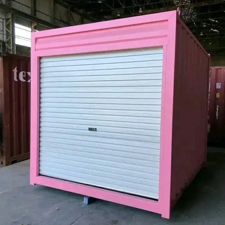 10 ft Pink Container with Roll-Up Door for sale at Pauls Containers Ltd