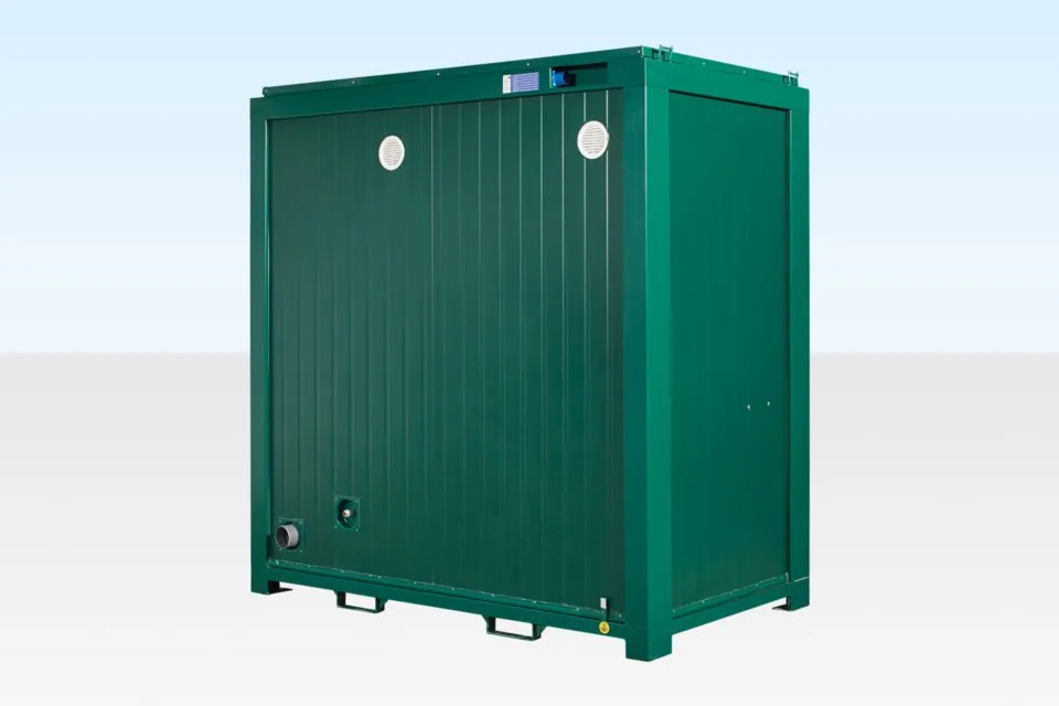 1+1 Double Mains Toilet 8Ft x 5Ft (Green) - rear view, washroom