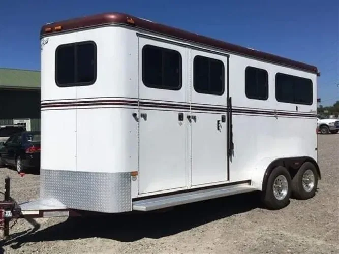 2007 Hawk 2 Horse Bumper Pull Side Ramp for sale at Pauls Containers Ltd