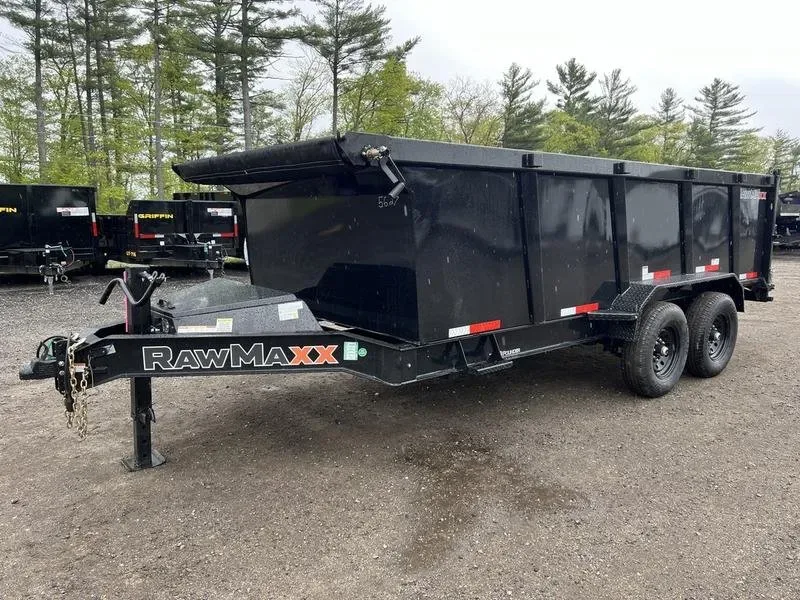 2024 RawMaxx Trailers 7X16 14K Powder Coated Dump w/ Tarp Kit for sale at Pauls Containers Ltd