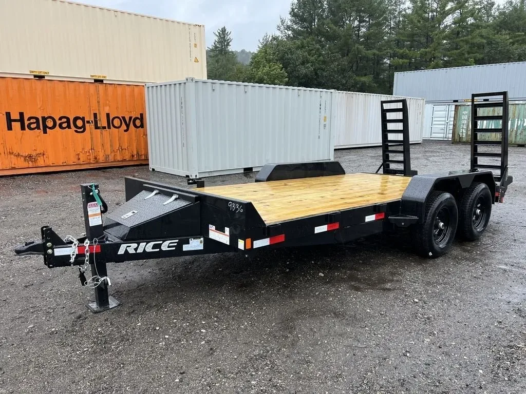 2024 Rice Trailers 7x16 10K Equipment Hauler w/D-Rings, Spare Mount for sale at Pauls Containers Ltd