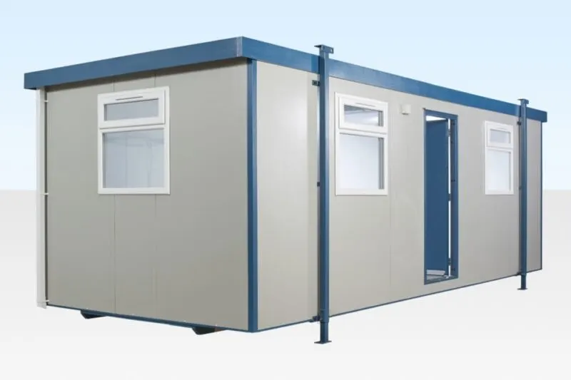 24ft x 10ft Jackleg Cabin (Site Cabin) - doors open, open