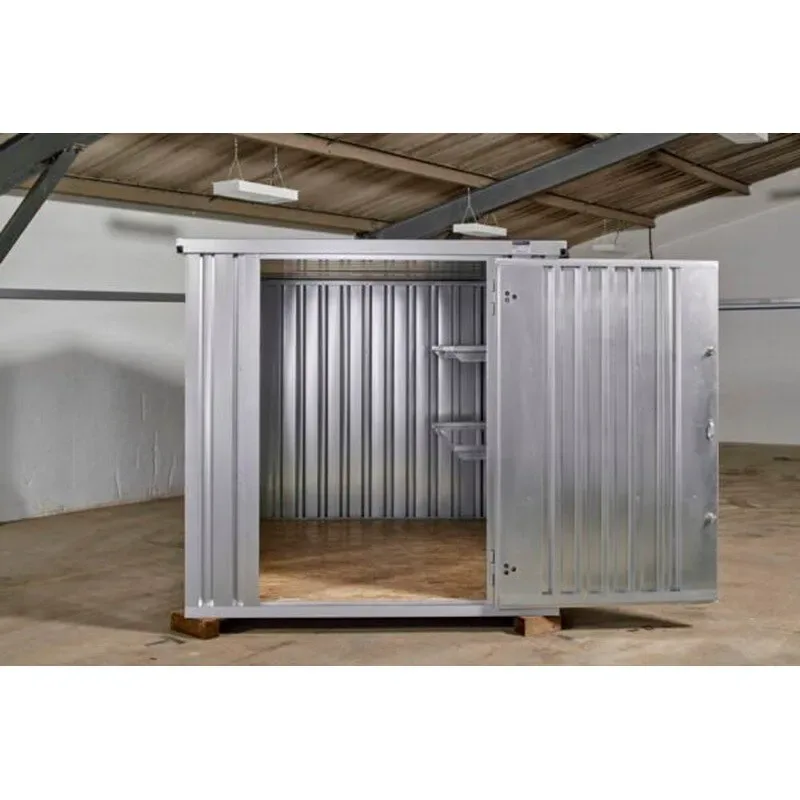 3M X 2.1M Flat Pack Storage Container - Galvanised Steel - shelving