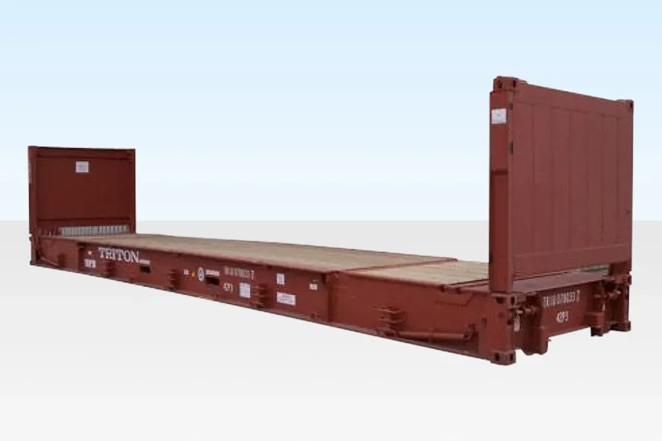 40Ft X 8Ft Used Flat Rack Shipping Container for sale at Pauls Containers Ltd