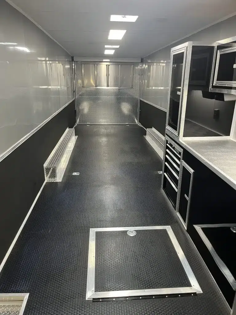 Enclosed Car Trailer 2025 34ft. Platinum w/Large Corner Bathroom for sale at Pauls Containers Ltd