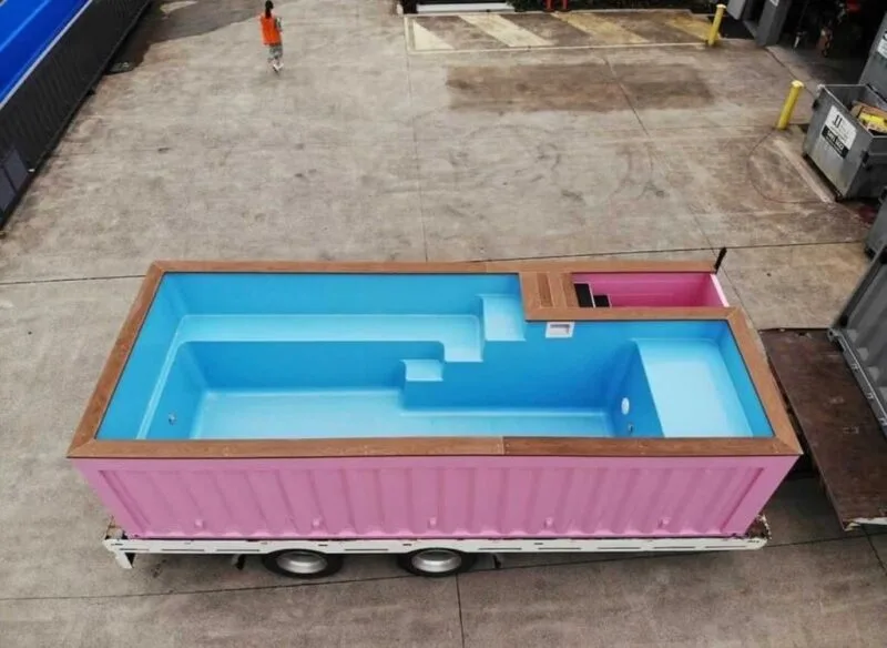 Pink 20 Ft Container Pool for sale at Pauls Containers Ltd