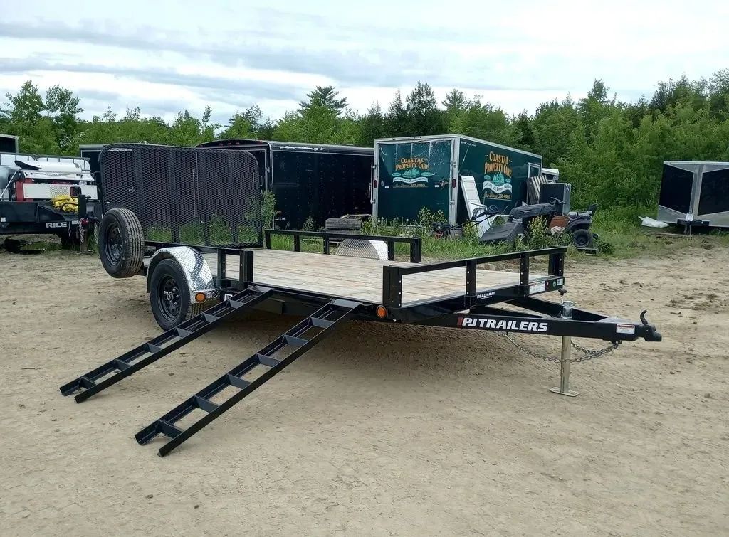 2024 PJ Trailers 7x14 Powder Coated Open Utility w/Rear Ramp Gate for sale at Pauls Containers Ltd
