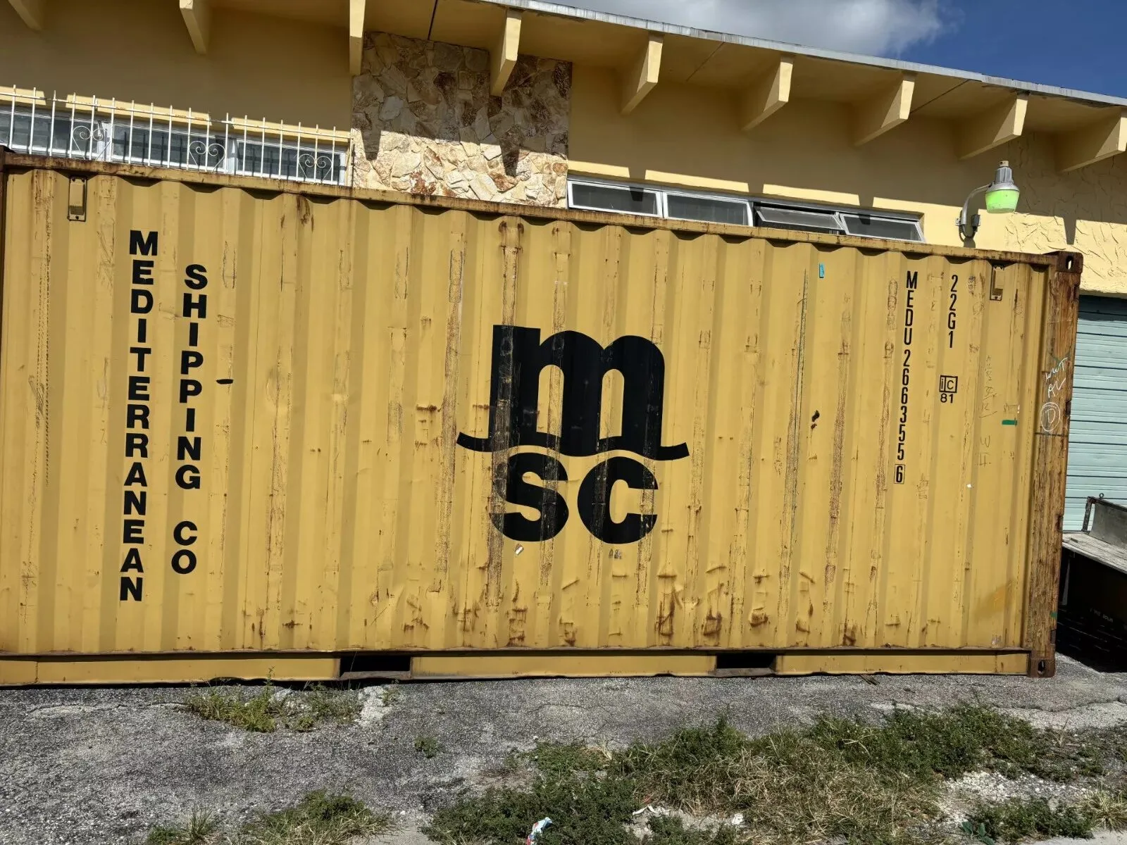 Used 20ft Conex Shipping / Storage Container - Yellow/Gold for sale at Pauls Containers Ltd